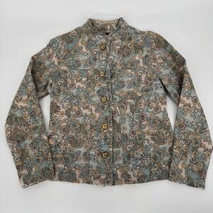 Analogy Embroidered Jacket Women's Small Bohemian Y2K Lightweight Floral Artsy